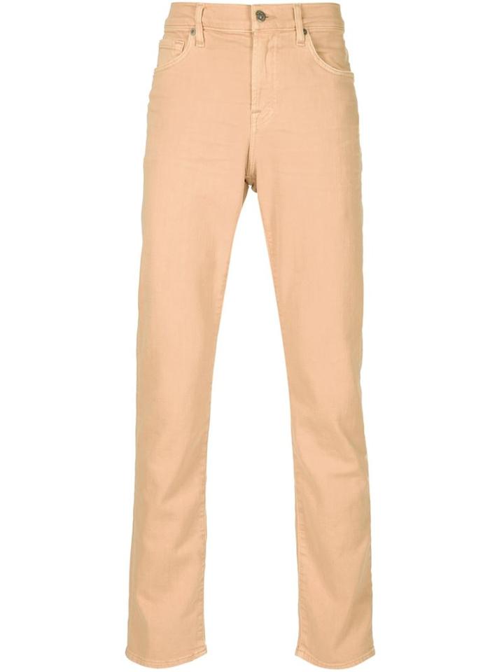 7 For All Mankind The Slimmy Jeans, Men's, Size: 30, Yellow/orange, Cotton
