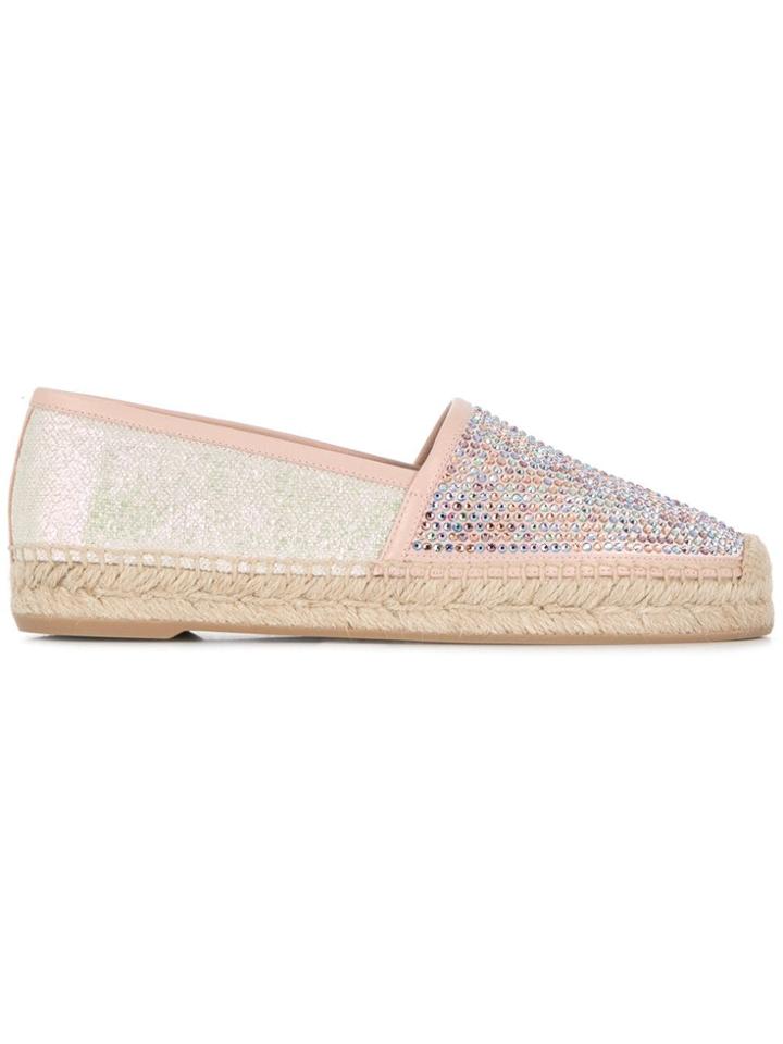René Caovilla Embellished Espadrilles - Neutrals