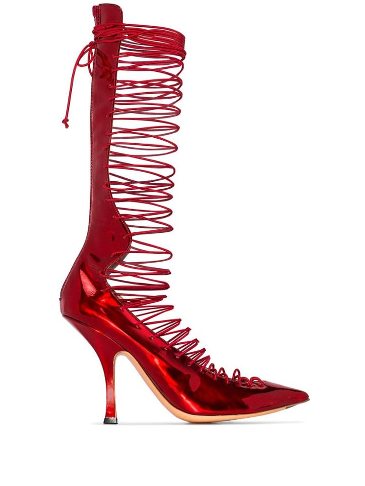Y/project Lace-up 30 Boots - Red