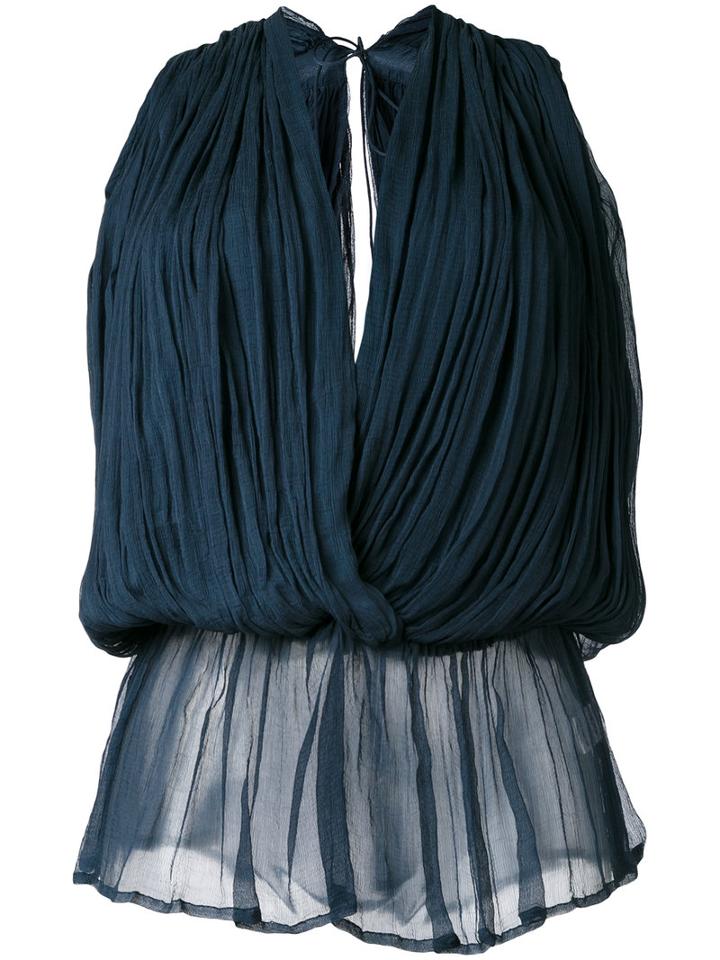 Mes Demoiselles - Wrap Blouse - Women - Viscose - 38, Blue, Viscose