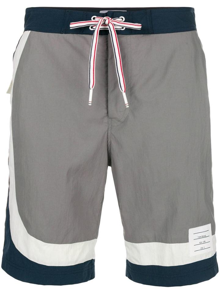 Thom Browne Seam Stripe Swim-tech Board Short - Grey
