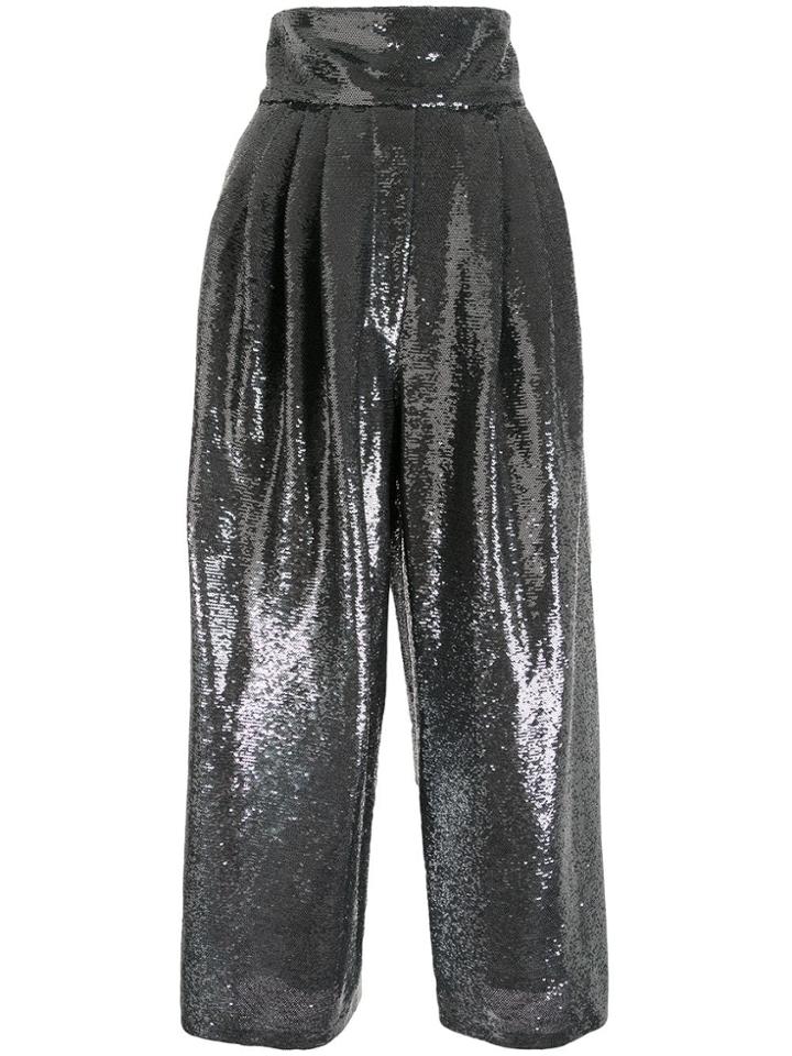 Marc Jacobs High Waisted Sequin Trousers - Silver
