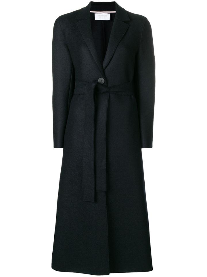 Harris Wharf London Long Belted Coat - Blue
