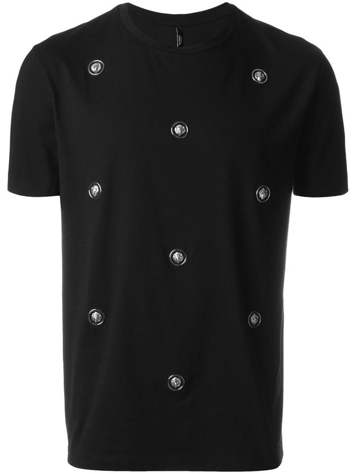 Versus Lion Studded T-shirt, Men's, Size: Medium, Black, Cotton
