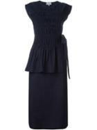3.1 Phillip Lim Ruched Panel Dress, Women's, Size: 4, Blue, Cotton