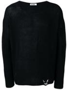 Jil Sander Distressed Jersey Jumper - Black