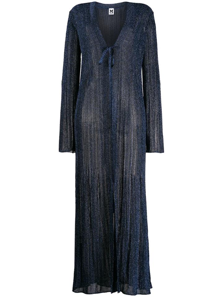M Missoni Long Length Knitted Cardigan - Blue
