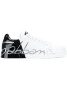 Dolce & Gabbana Contrast Panel Sneakers - Black