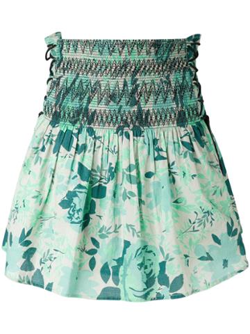 Harare - Patterned Skirt - Women - Cotton - Xs, Green, Cotton