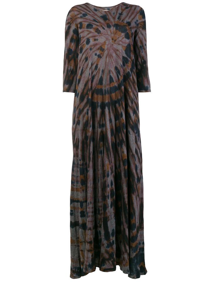 Raquel Allegra Long Printed Dress - Grey