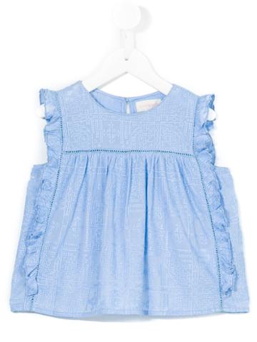 Simple Kids - Embroidery Blouse - Kids - Cotton/rayon - 3 Yrs, Blue