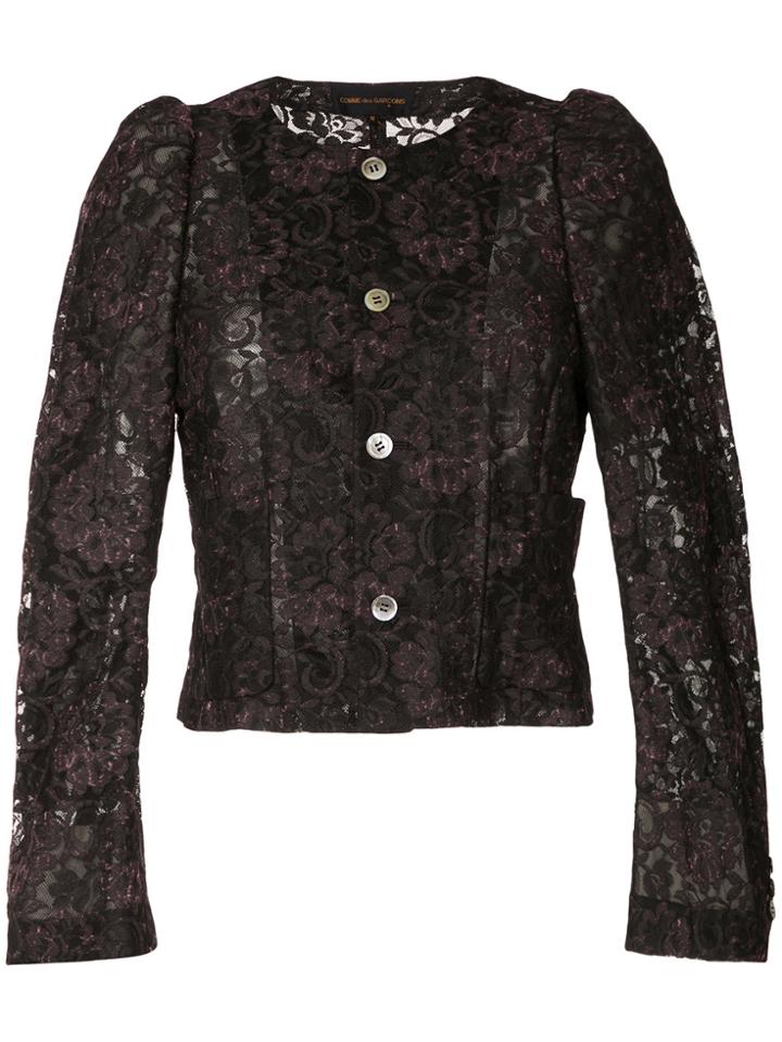 Comme Des Garçons Vintage Lace Structured Jacket - Black