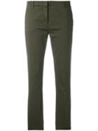 Aspesi Cropped Trousers, Women's, Size: 42, Green, Cotton/elastodiene