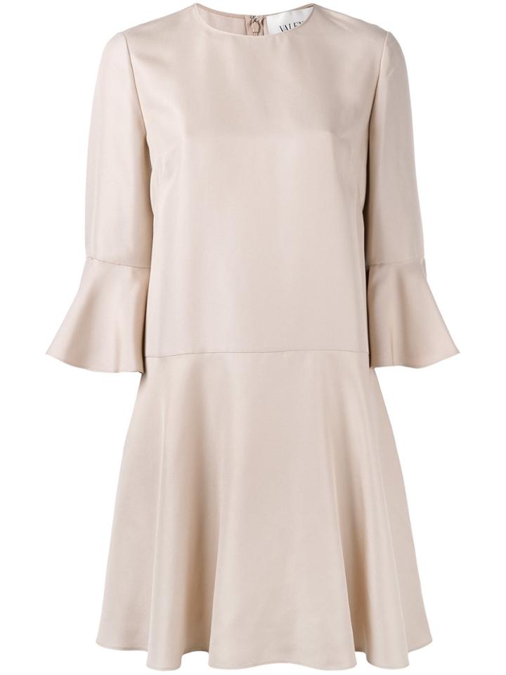 Valentino Flared Sleeve Dress - Pink & Purple