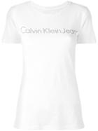 Calvin Klein Jeans Logo Print T-shirt, Women's, Size: Large, White, Cotton