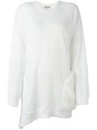 Tsumori Chisato Asymmetric Hem Sweatshirt, Women's, Size: 3, White, Cotton/acrylic/polyester