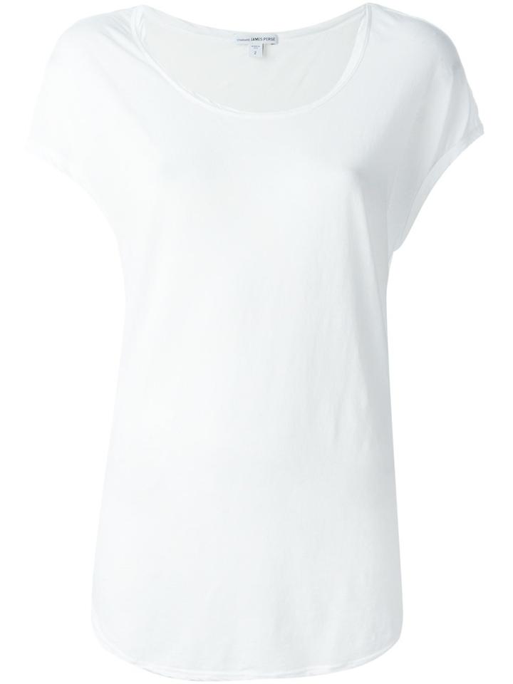 James Perse Curved Hem T-shirt - White