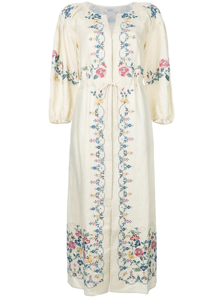 Vilshenko Long Embroidered Dress - Nude & Neutrals