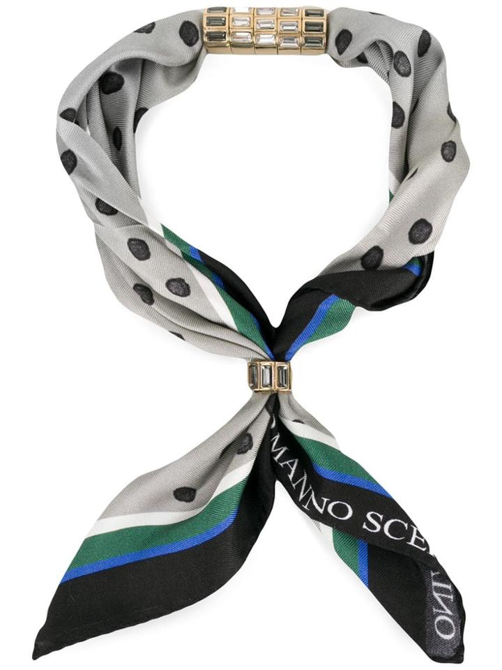 Ermanno Scervino Polka Dot Scarf Bracelet - Grey