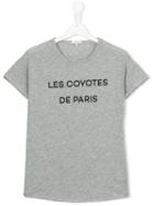 Les Coyotes De Paris Logo Print T-shirt, Girl's, Size: 14 Yrs, Grey