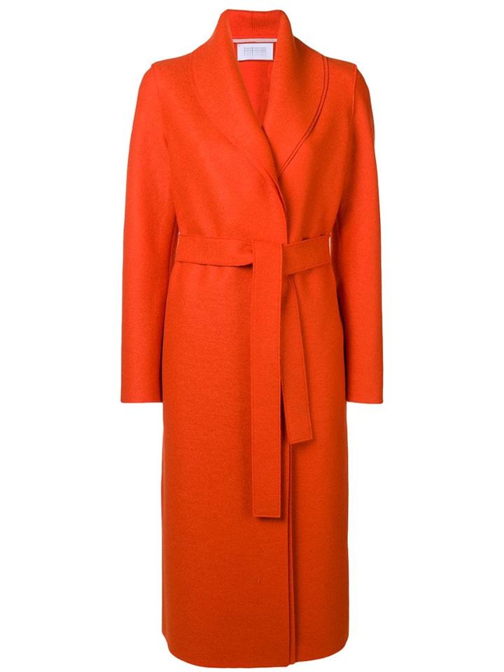 Harris Wharf London Belted Shawl Coat - Yellow & Orange