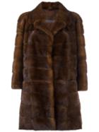 Simonetta Ravizza 'barcellona' Coat, Women's, Size: 46, Brown, Mink Fur/silk