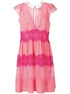 Twin-set Floral Lace Inserts Dress - Pink