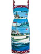 Dolce & Gabbana Printed Fitted Dress - Blue