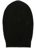 Rick Owens Ribbed Beanie, Men's, Black, Cashmere/wool/polyamide