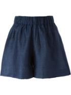 Reality Studio 'gena' Shorts, Women's, Size: Medium, Blue, Linen/flax/wool