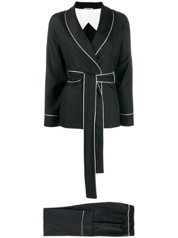 Parlor Pintstripe Trouser Suit - Black
