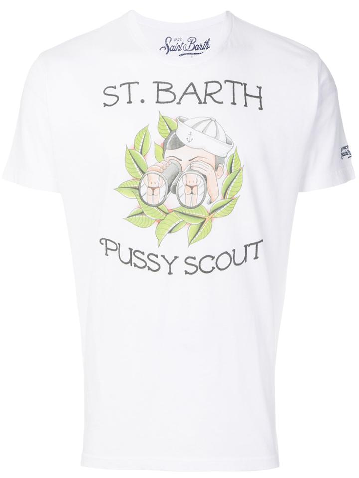 Mc2 Saint Barth Pussy Scout Sailor Printed T-shirt - White