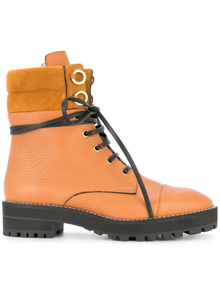 Stuart Weitzman Lexy Combat Boots - Brown