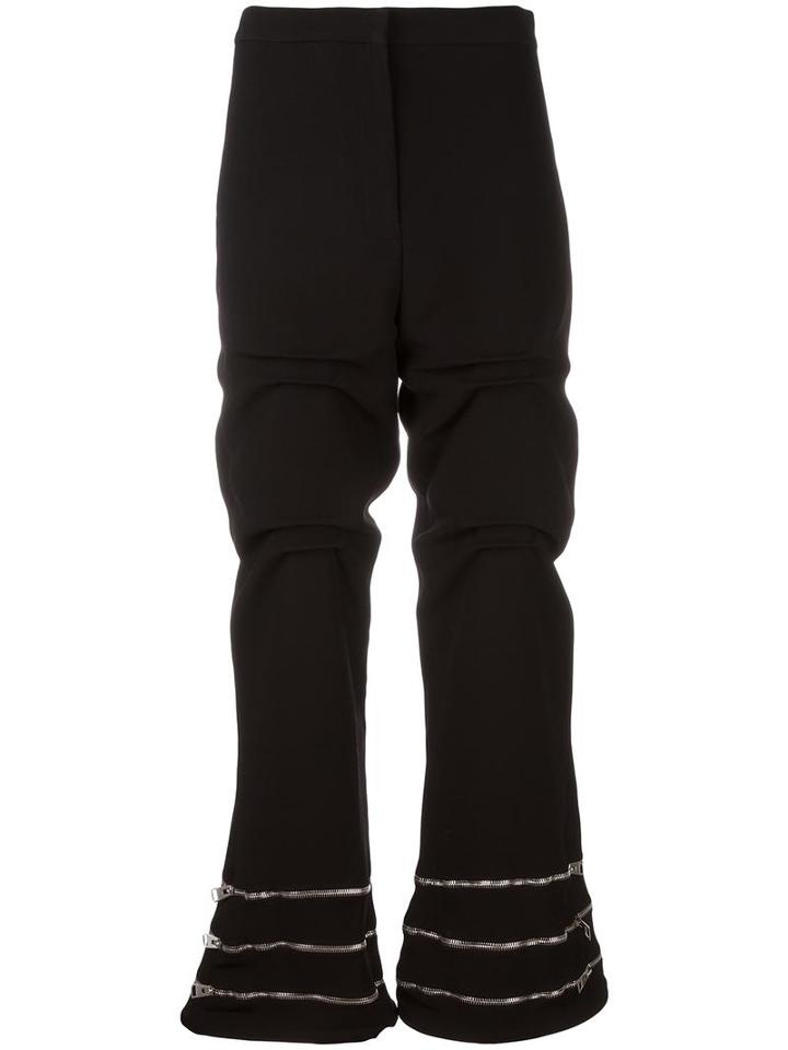 J.w.anderson Zip Detail Gathered Trousers, Women's, Size: 10, Black, Triacetate/polyester/acetate/silk