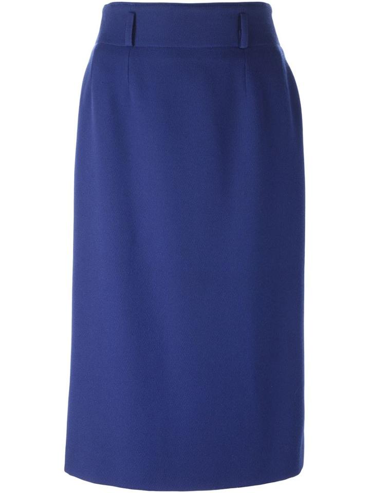 Jean Louis Scherrer Vintage Sheath Skirt, Women's, Size: 40, Blue