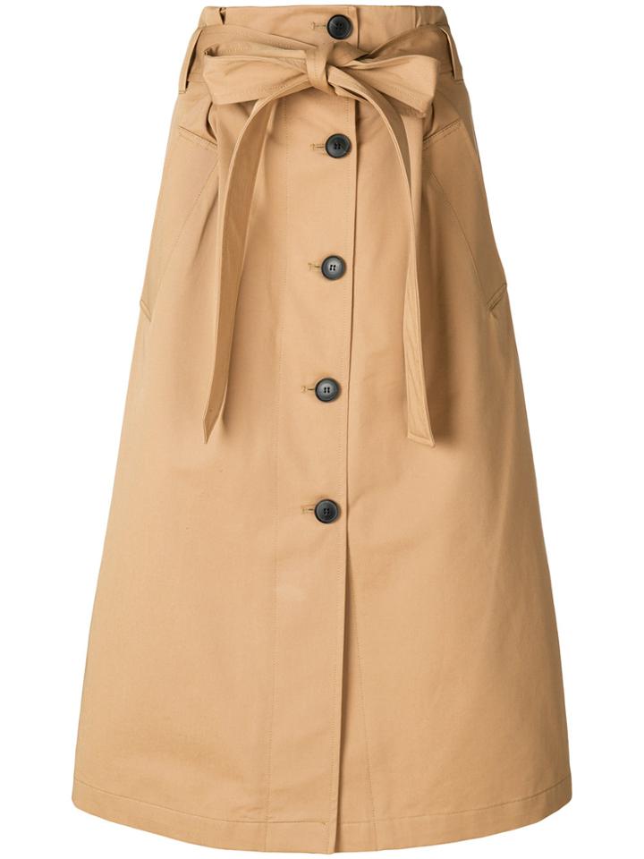 Frenken Buttoned A-line Skirt - Nude & Neutrals