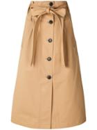 Frenken Buttoned A-line Skirt - Nude & Neutrals