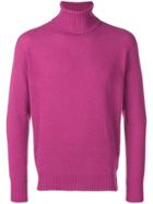 Maison Flaneur Cashmere Turtleneck Sweater - Pink & Purple