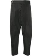 Odeur Pinstriped Drop-crotch Trousers - Black