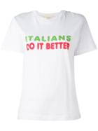 Ports 1961 'italians' Print T-shirt, Women's, Size: Small, White, Cotton