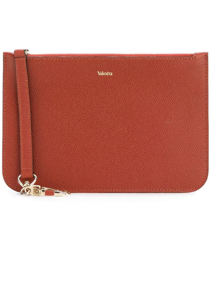 Valextra Classic Clutch, Women's, Brown