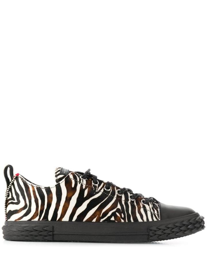 Giuseppe Zanotti Zebra Print Low-top Sneakers - Brown