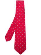 Kiton Woven Patterned Tie - Red