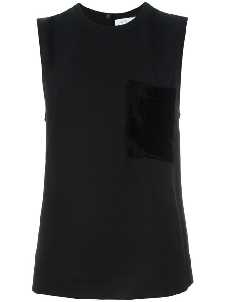 A.l.c. Velvet Pocket Tank Top, Women's, Size: 6, Black, Silk/viscose