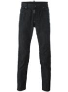 Dsquared2 Slim Fit Jeans, Men's, Size: 44, Black, Cotton/spandex/elastane/polyester/calf Leather