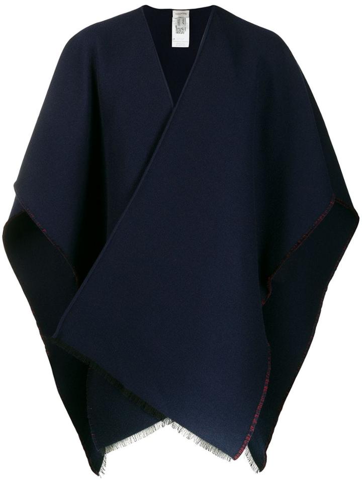 Valentino V Logo Cape Scarf - Blue