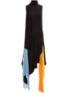 Jw Anderson Scarf Detail Petal Dress - Black