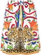 Dolce & Gabbana Floral Leopard Shorts - White
