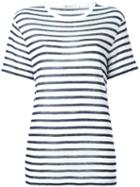 T By Alexander Wang Striped T-shirt, Women's, Size: Small, Blue, Linen/flax/rayon