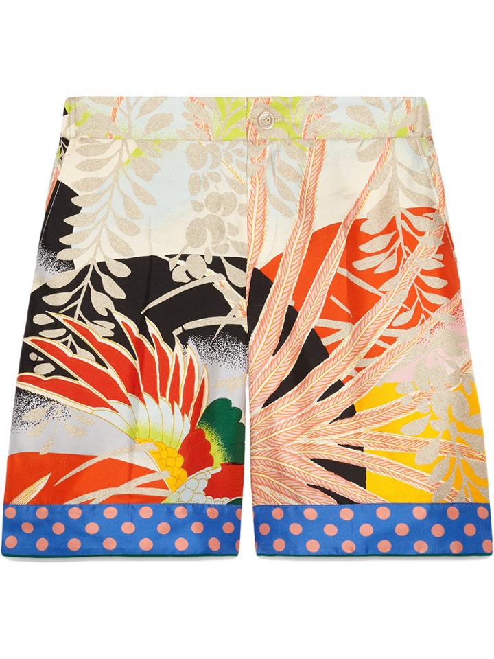 Gucci Tropical Bird Silk Shorts - Multicolour